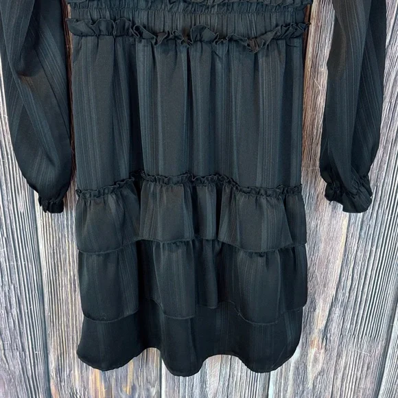Mikarose Black Long-Sleeve Ruffle Tiered Dress - Picture 7 of 9